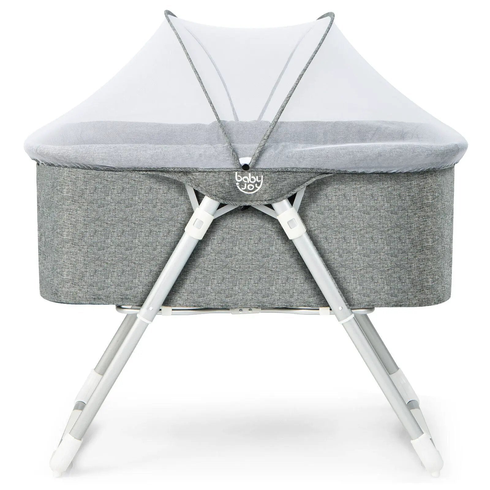 2-In-1 Baby Bassinet with Mattress and Net-Gray by DirectDeals