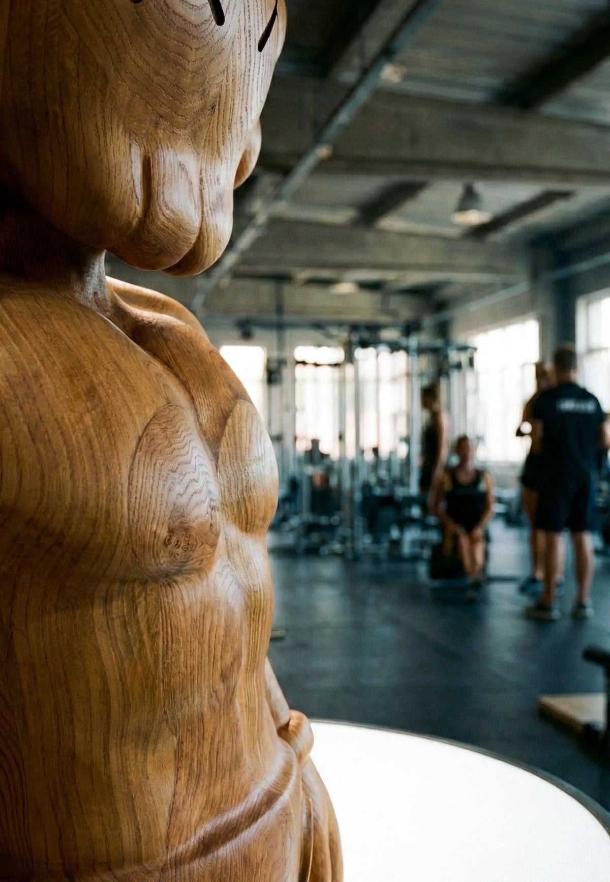 Muscular Wooden Sculpture – Gym & Fitness Art Decor, photo 10 of 11