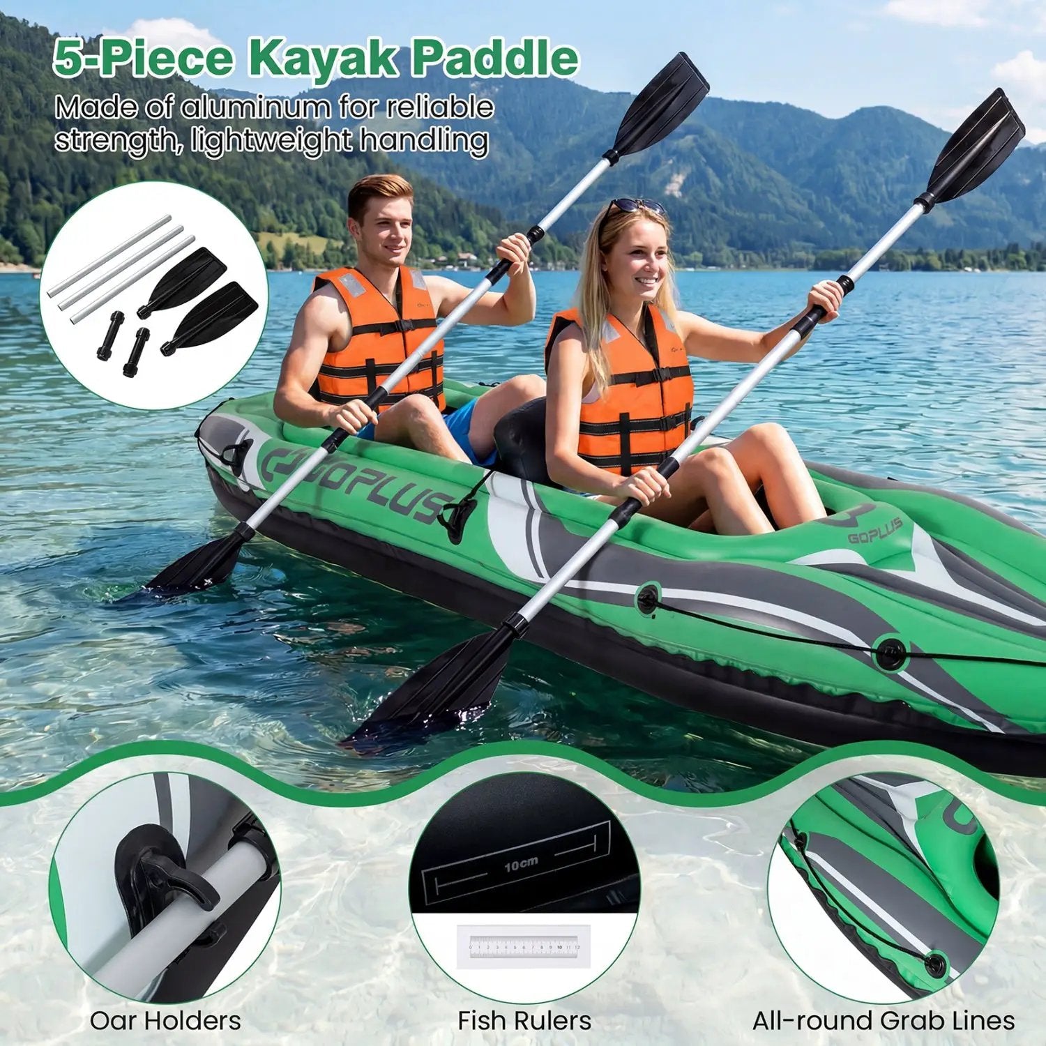Inflatable Kayak 2 Person 11.5 Feet with Aluminum Paddles by DirectDeals