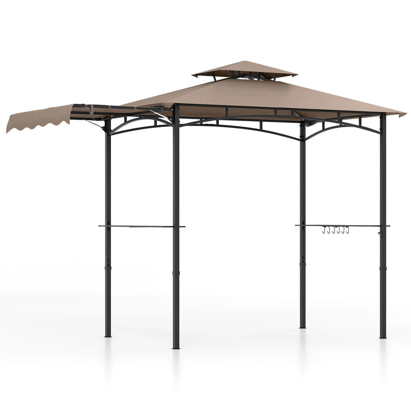 11 x 5 FT Grill Gazebo with Side Awning and Double-Tiered Top by DirectDeals