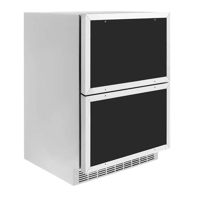 ZLINE 24" Touchstone 168 Can Outdoor-Rated Dual Refrigerator Drawer, Panel Ready Gold, RDSPOZ-24-G by Farmhouse Kitchen and Bath
