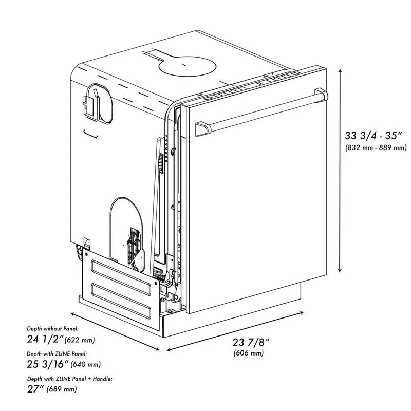 ZLINE 24" Monument, Dishwasher, Oil Rubbed Door, DWMT-ORB-24 by Farmhouse Kitchen and Bath