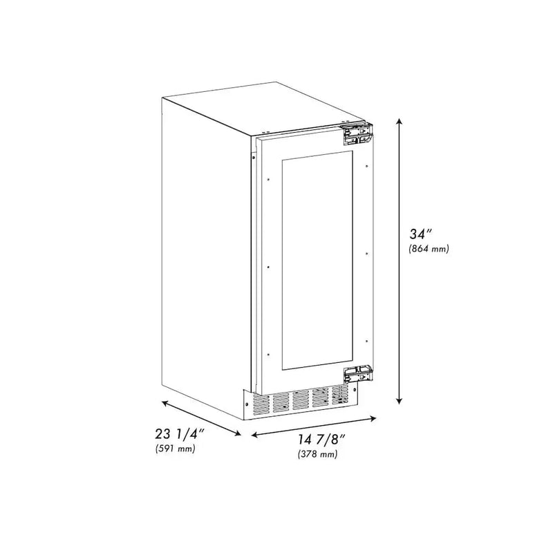 ZLINE 15" Touchstone Gourmet Ice Maker Drain Pump Panel Ready Door Polished Gold IGMDPZ-15-G by Farmhouse Kitchen and Bath