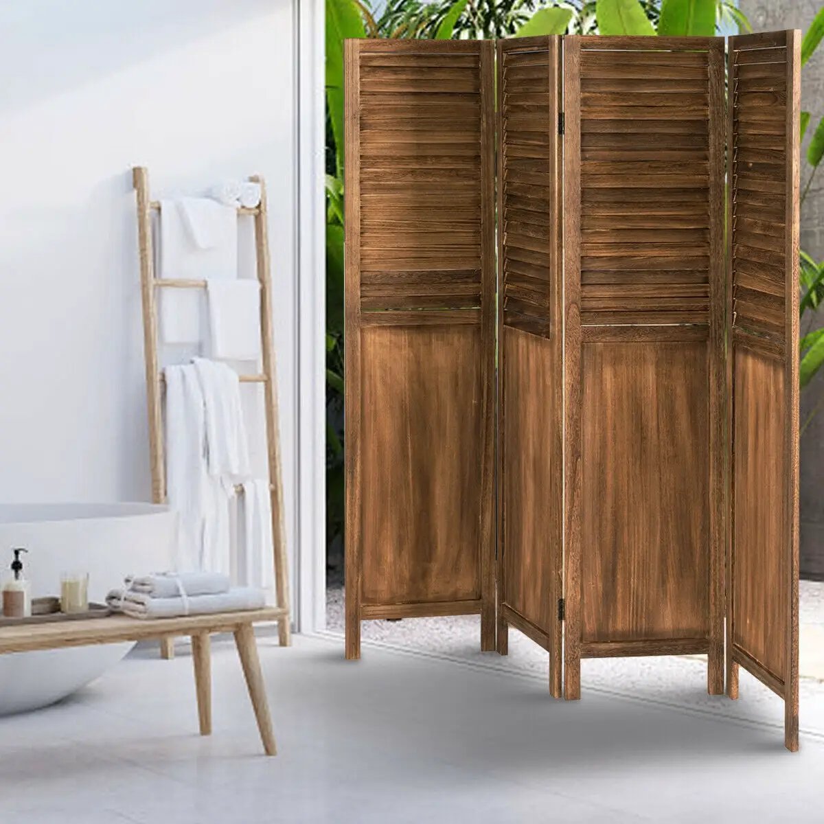 5.6 Ft Tall 4 Panel Folding Privacy Room Divider, photo 4 of 16