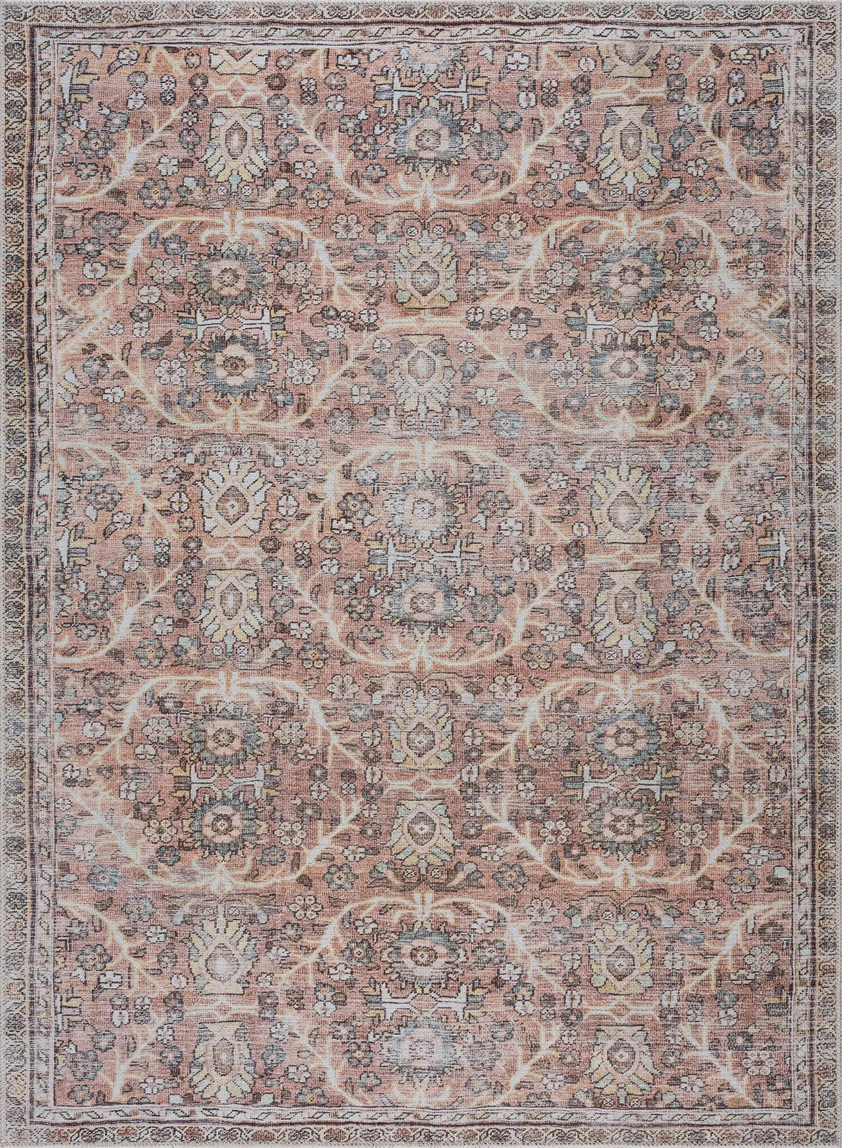 Flat Pile Urpi Red Washable Rug - Clearance