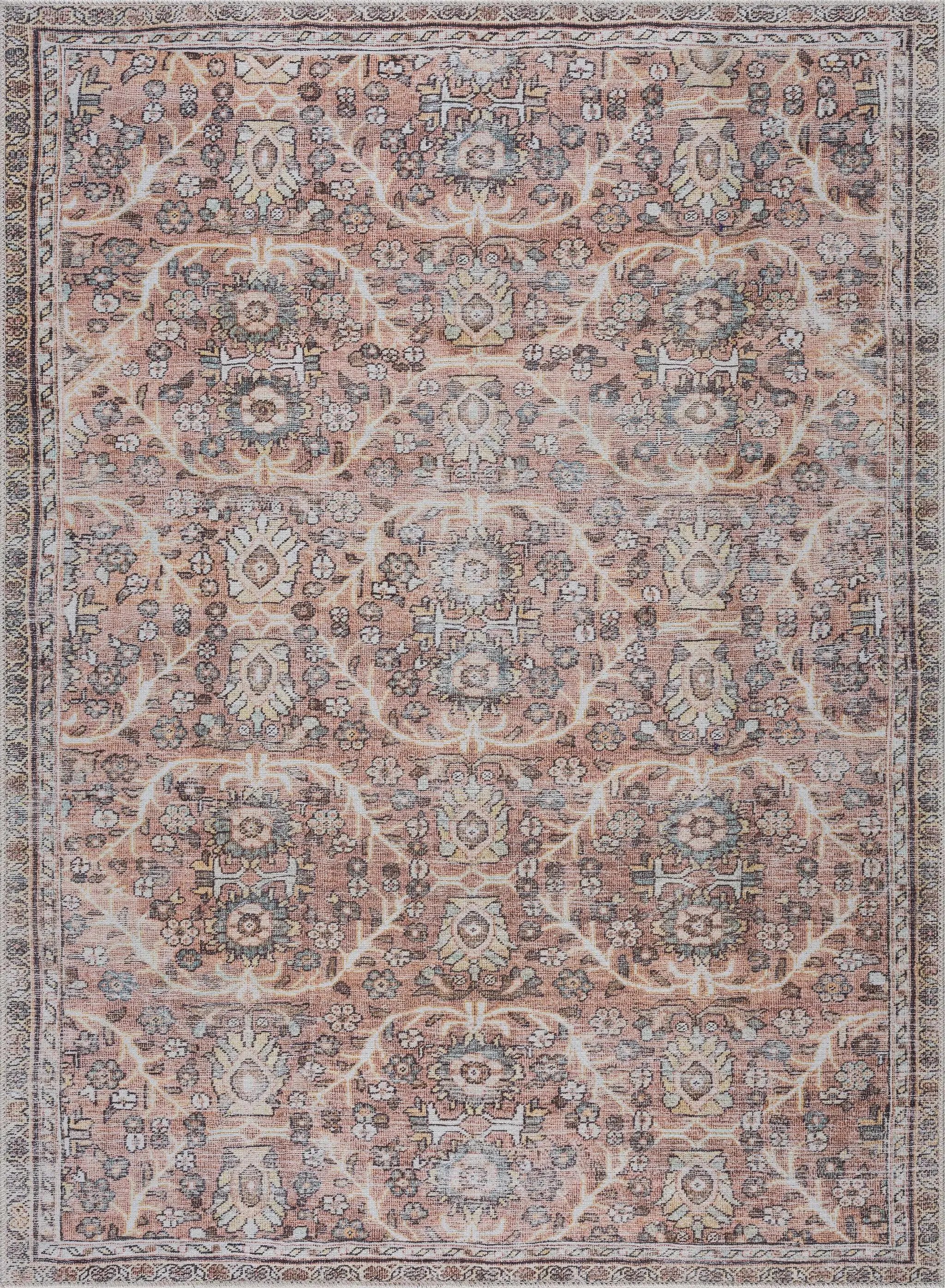 Flat Pile Urpi Red Washable Rug - Clearance by Boutique Rugs