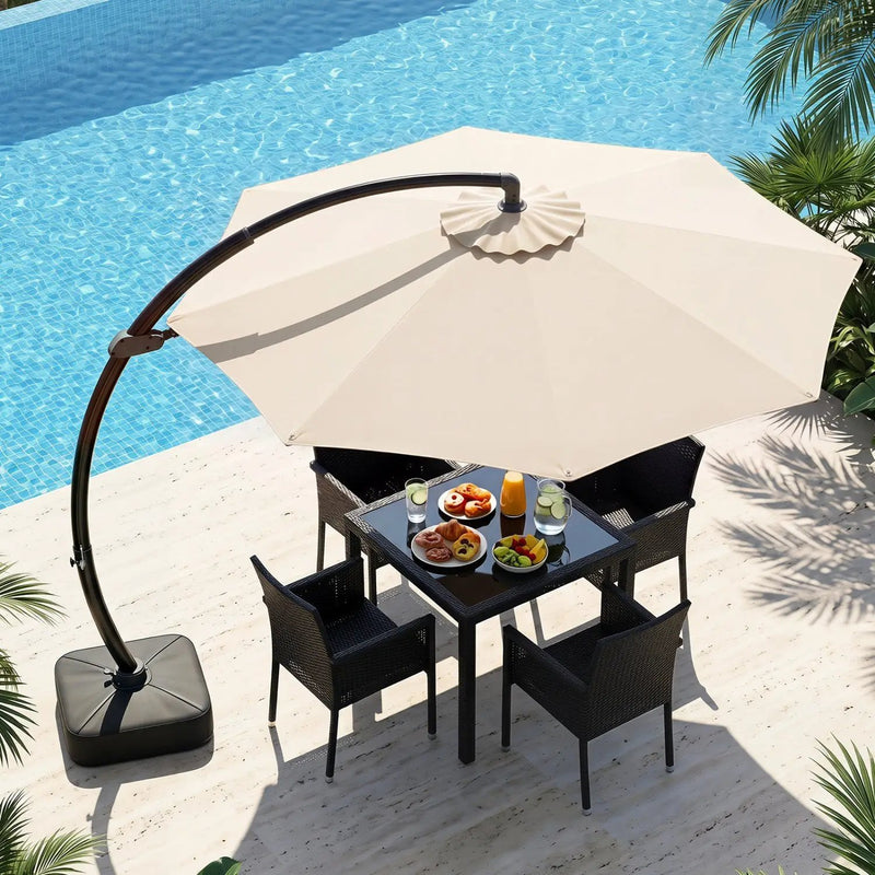 11 FT Cantilever Patio Umbrella with Base and 360° Rotation by DirectDeals