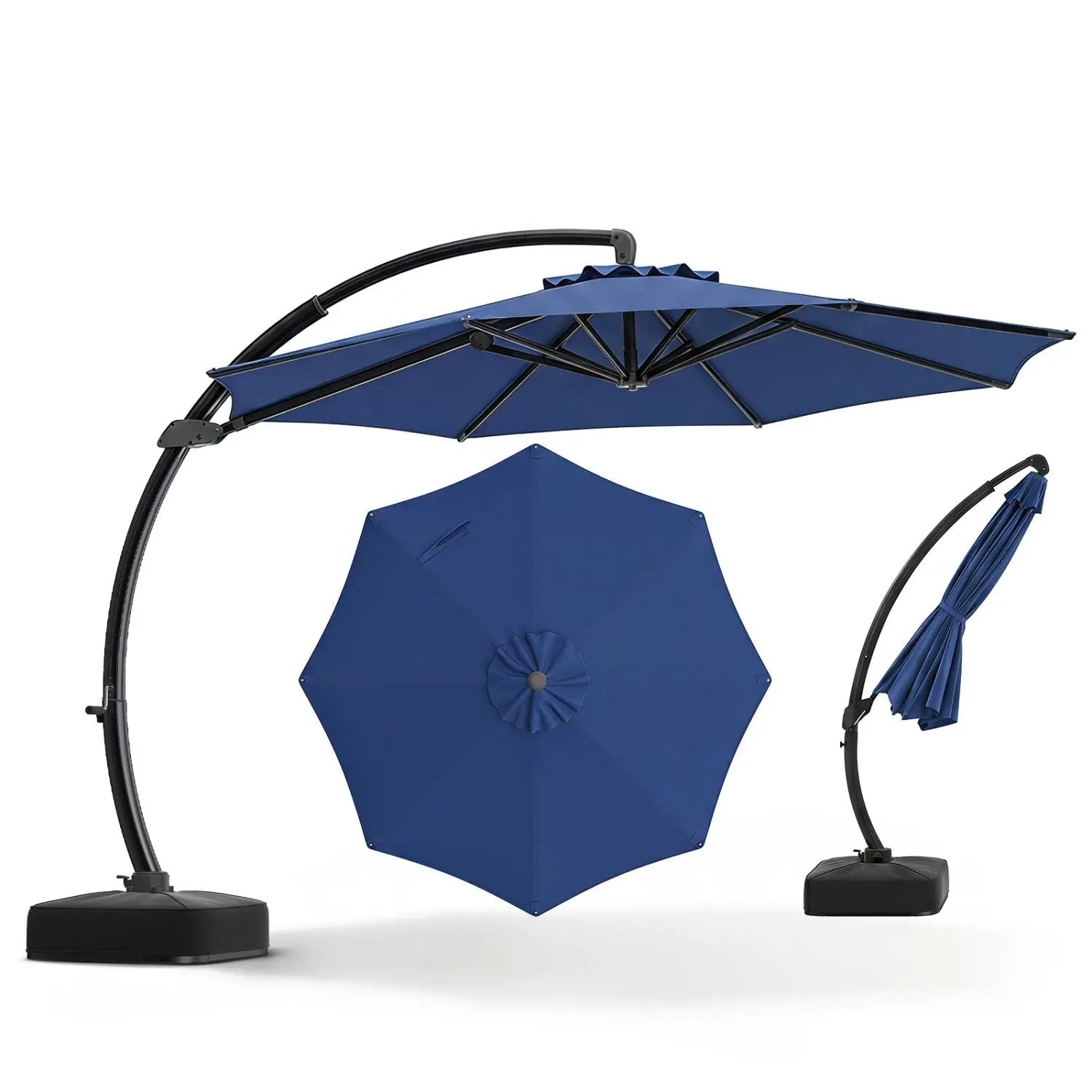 11 FT Cantilever Patio Umbrella with Base and 360° Rotation by DirectDeals