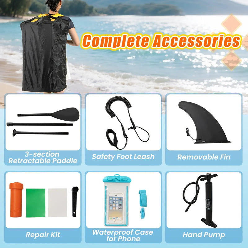 11 Feet Premium SUP Inflatable Stand Up Paddle Board with Accessories for Youth Adults-L by DirectDeals