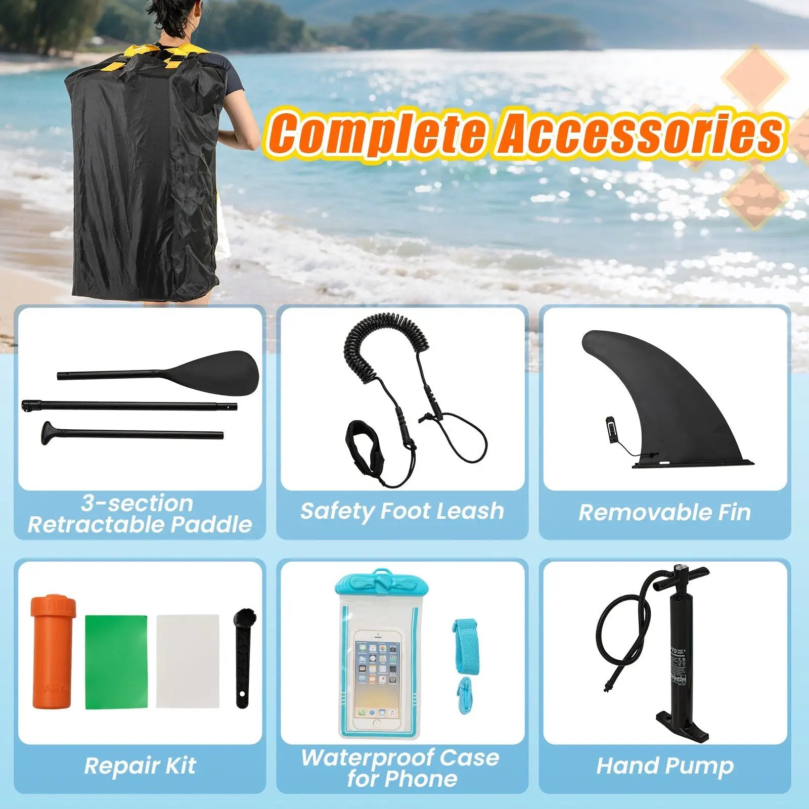 11 Feet Premium SUP Inflatable Stand Up Paddle Board-L by DirectDeals