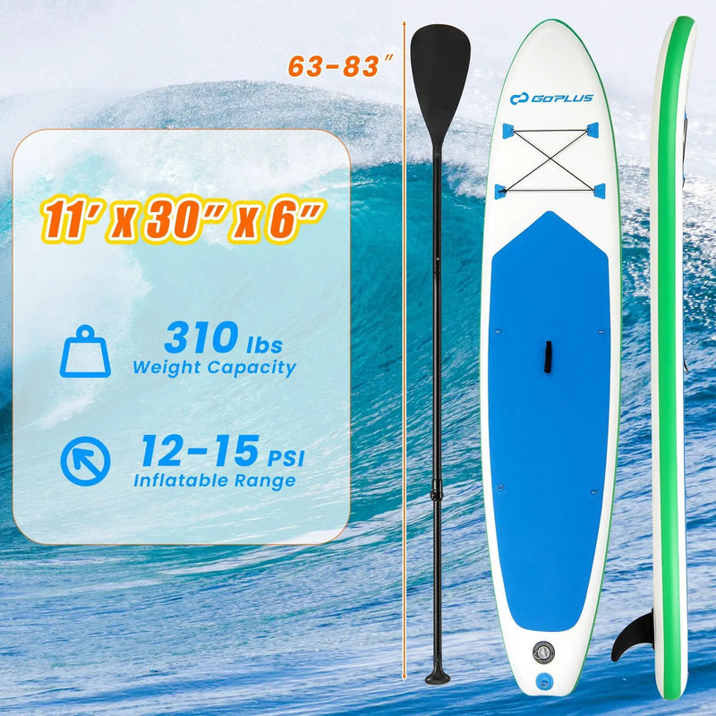 11 Feet Premium SUP Inflatable Stand Up Paddle Board with Accessories and Repair Kit-L by DirectDeals