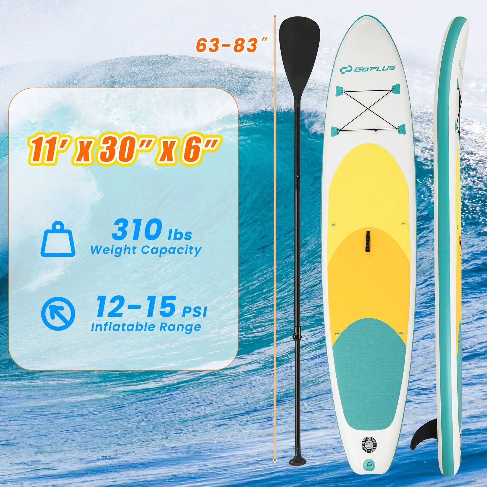 11 Feet Premium SUP Inflatable Stand Up Paddle Board-L by DirectDeals