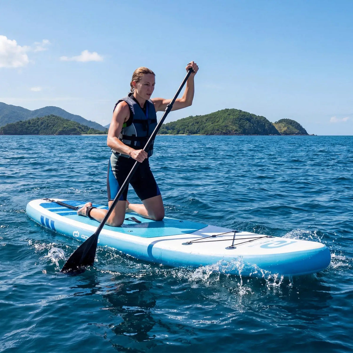 11' Wide Inflatable Stand Up Paddle Board with Backpack for All Skill Levels, photo 19 of 32