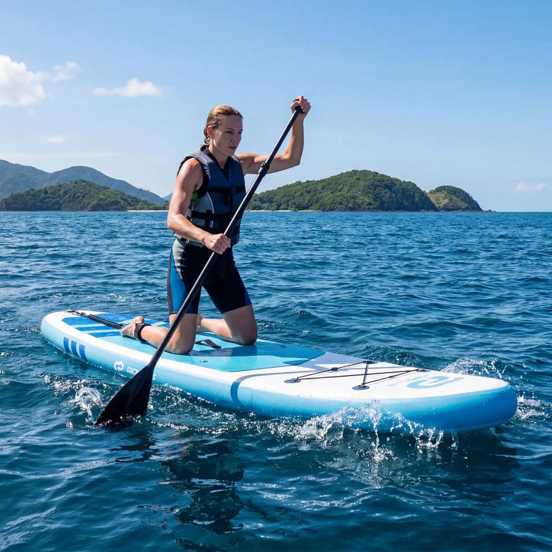 11' Wide Inflatable Stand Up Paddle Board with Backpack for All Skill Levels by DirectDeals