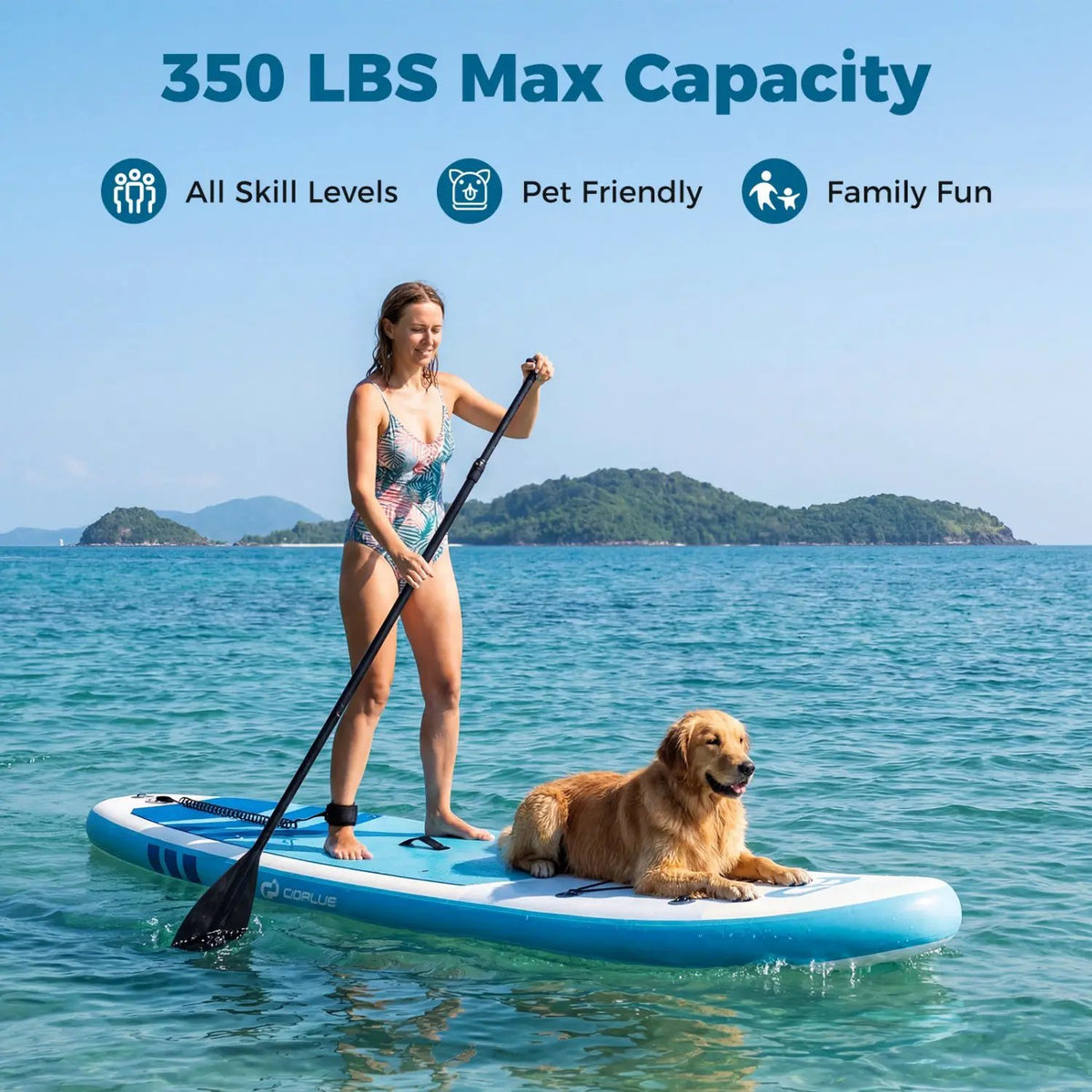 11' Wide Inflatable Stand Up Paddle Board with Backpack for All Skill Levels, photo 20 of 32