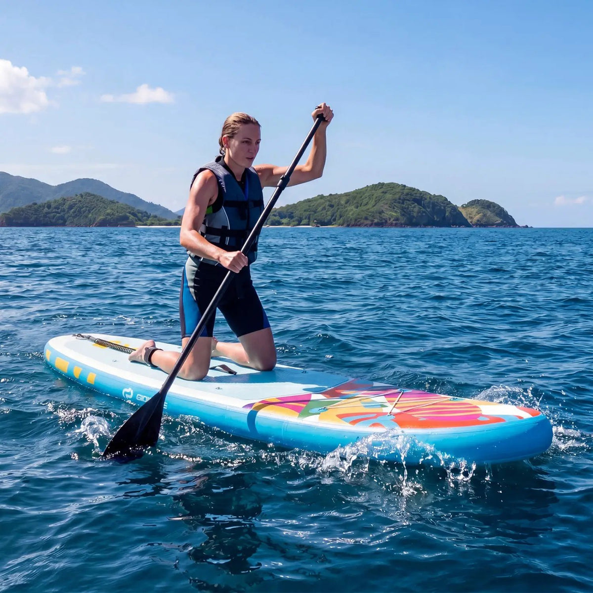 11' Wide Inflatable Stand Up Paddle Board with Backpack for All Skill Levels, photo 26 of 32