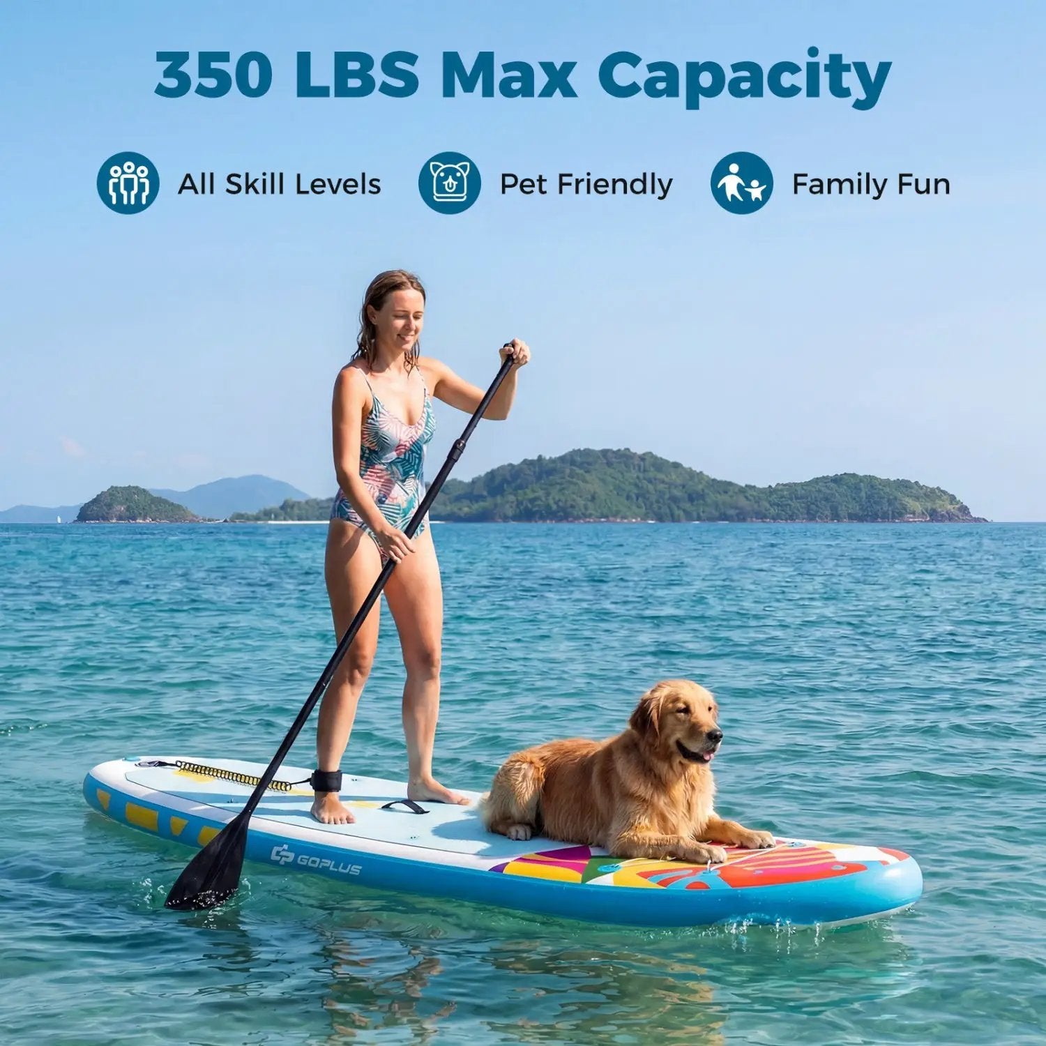 11' Wide Inflatable Stand Up Paddle Board with Backpack for All Skill Levels by DirectDeals