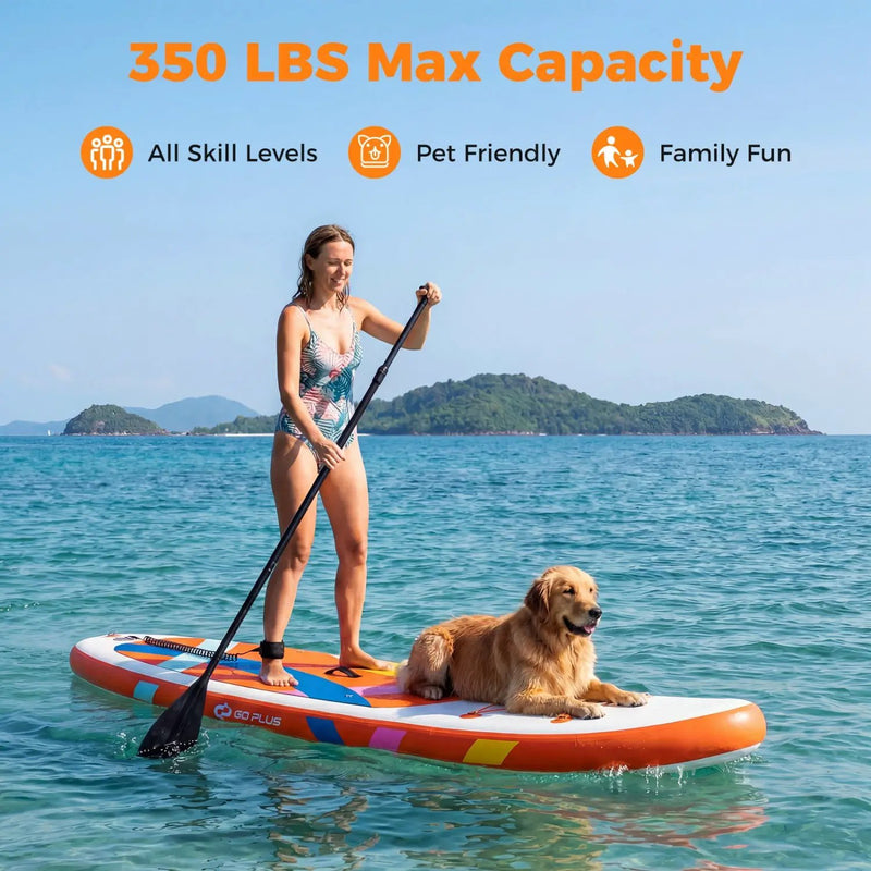 11' Wide Inflatable Stand Up Paddle Board with Backpack for All Skill Levels by DirectDeals