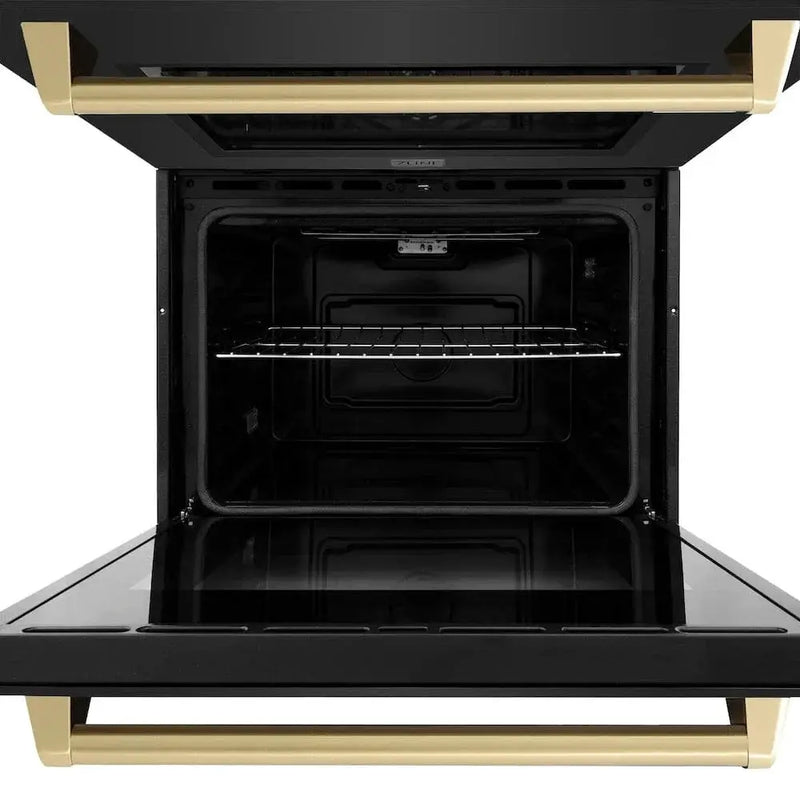 ZLINE 30"Professional True Convection Double Wall Oven, Air Fry, Self Clean Black Stainless Steel, Champagne Bronze WADBZ-30-CB by Farmhouse Kitchen and Bath