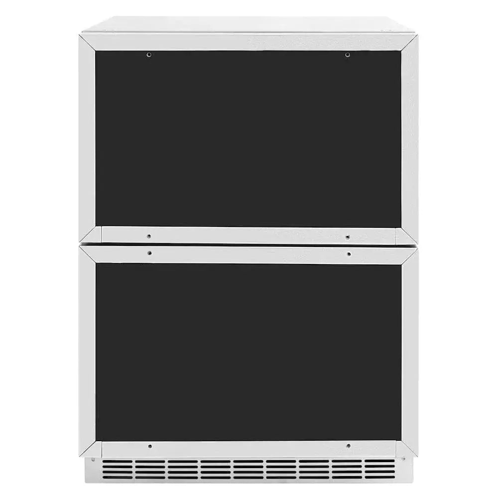 ZLINE 24" Touchstone 168 Can Outdoor-Rated Dual Refrigerator Drawer, Panel Ready, RDSPO-24 by Farmhouse Kitchen and Bath