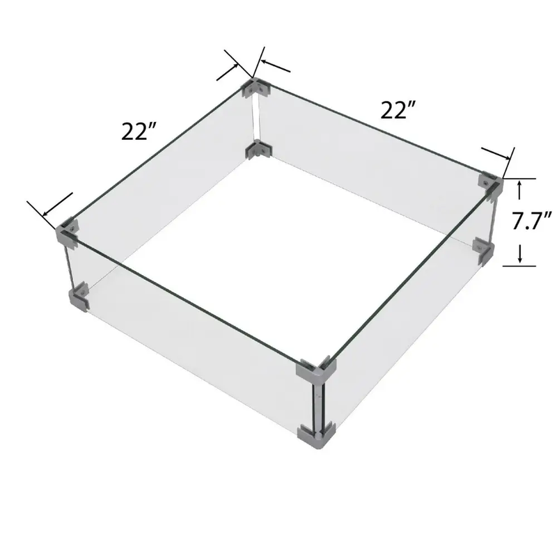 Ashton Fire Pit Tempered Clear Glass Wind Screen by EnvelorHome