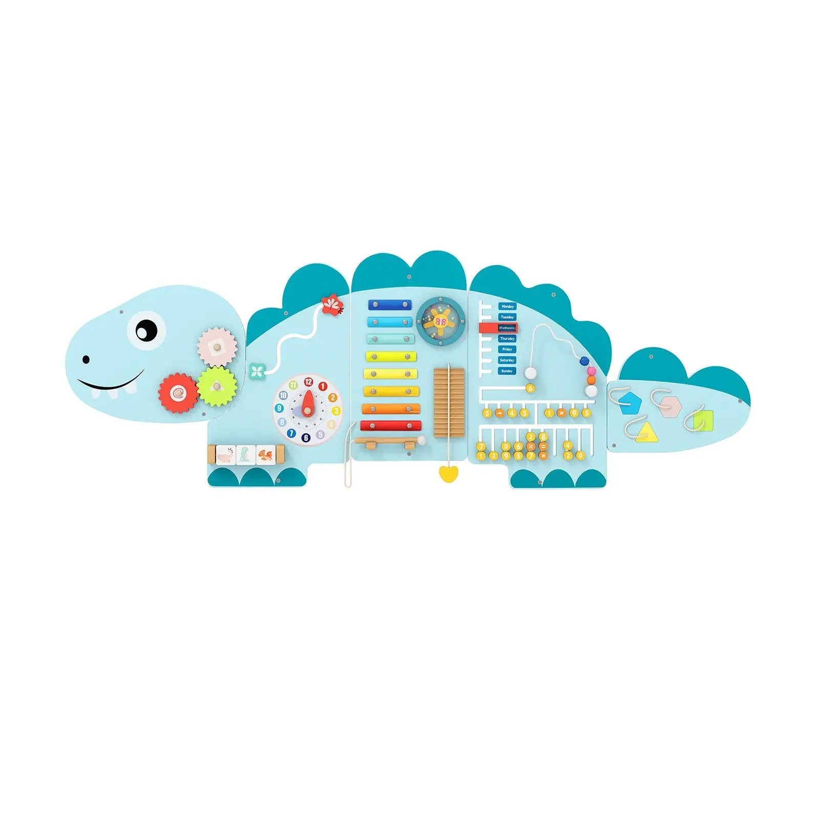 11-in-1 Dinosaur Activity Wall Busy Board Panels for Toddlers Education and Early Development by DirectDeals