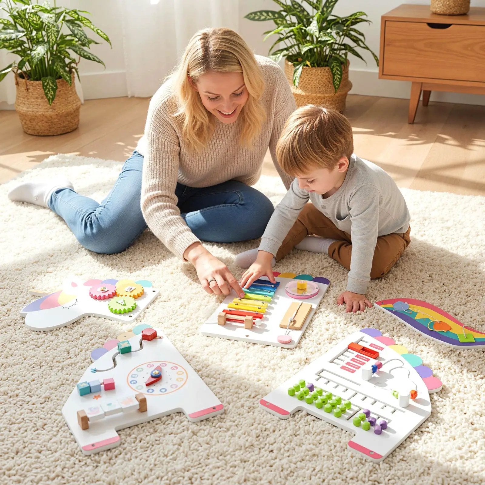 11-in-1 Dinosaur Activity Wall Busy Board Panels for Toddlers Education and Early Development by DirectDeals