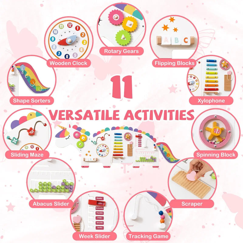 11-in-1 Dinosaur Activity Wall Busy Board Panels for Toddlers Education and Early Development by DirectDeals