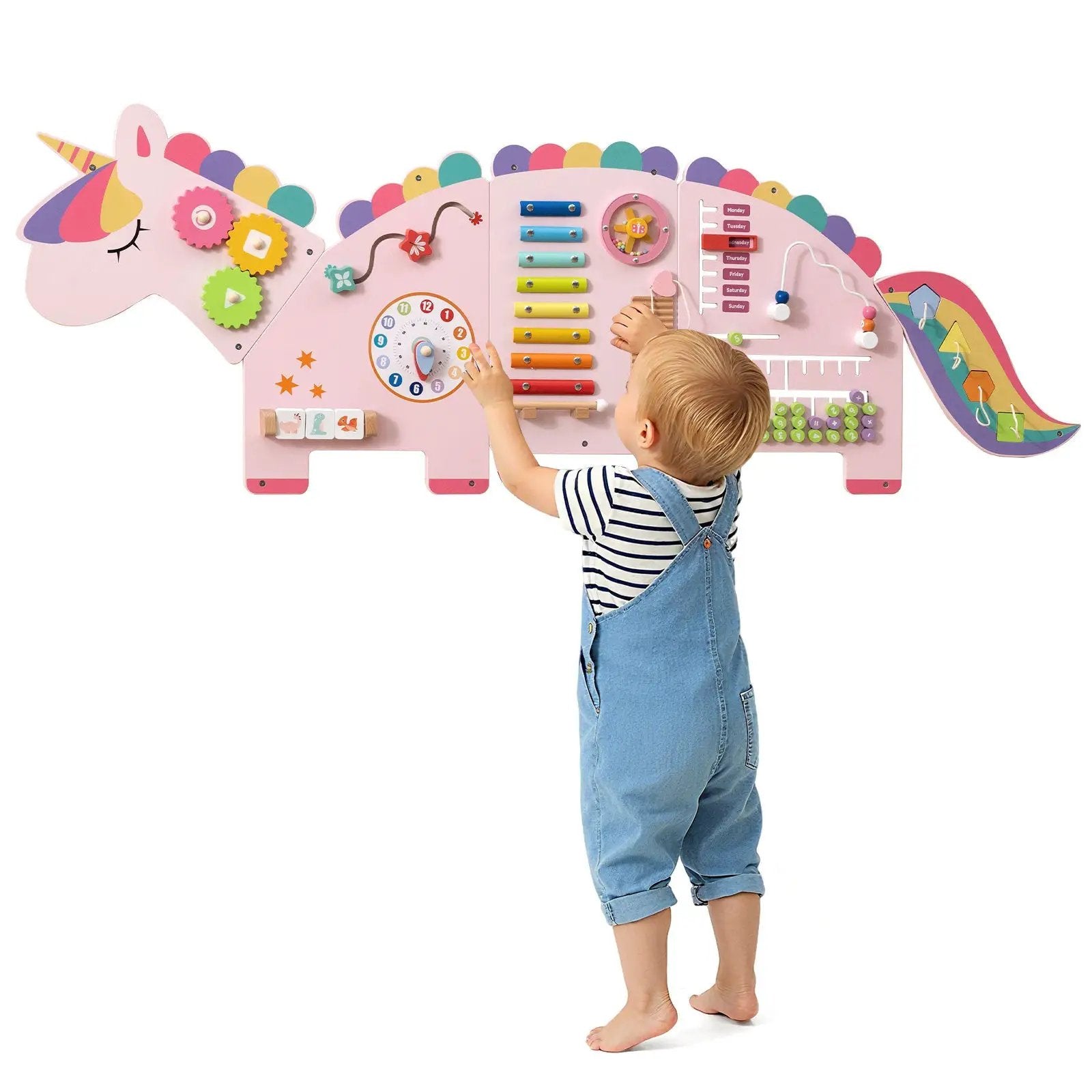 11-in-1 Dinosaur Activity Wall Busy Board Panels for Toddlers Education and Early Development by DirectDeals