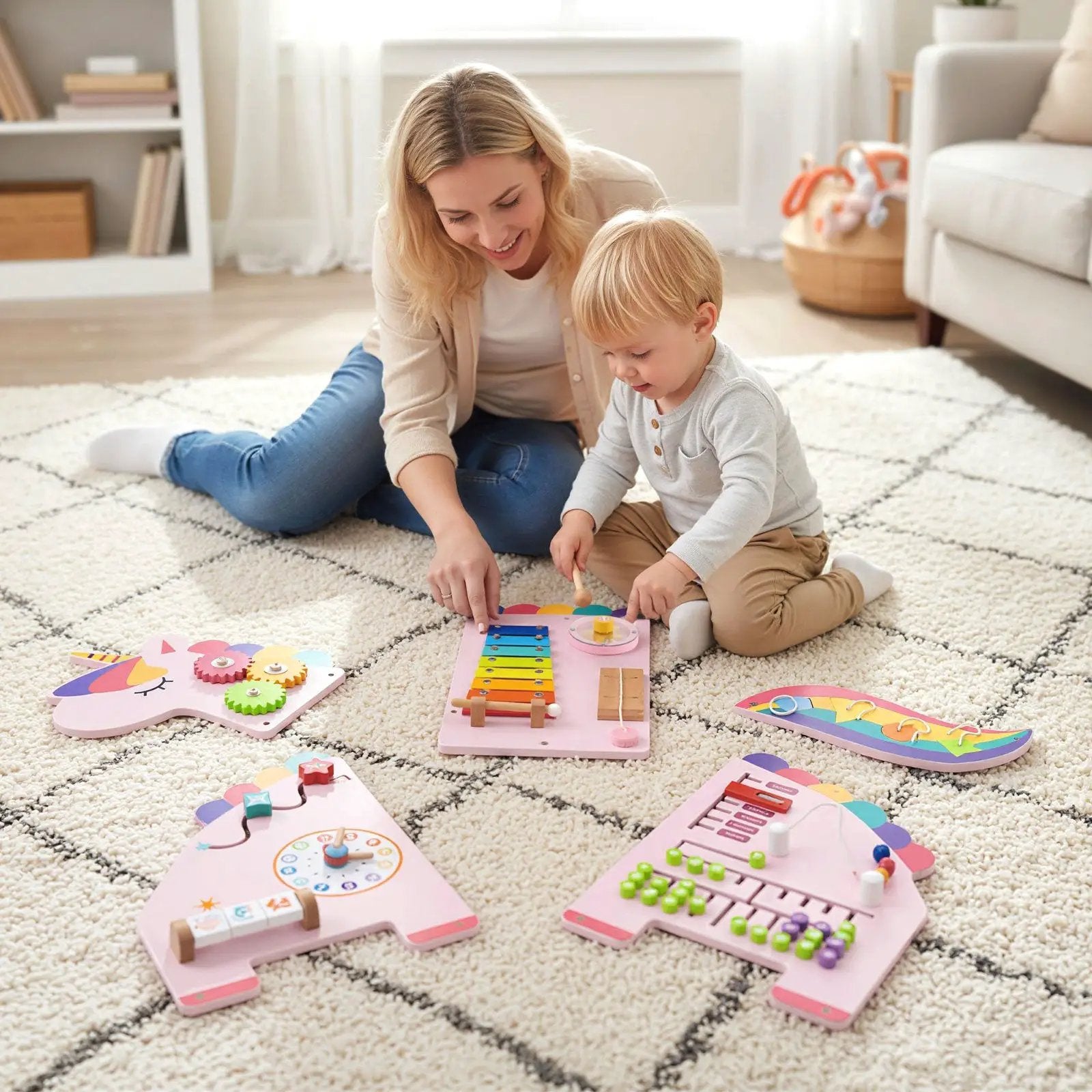 11-in-1 Dinosaur Activity Wall Busy Board Panels for Toddlers Education and Early Development by DirectDeals