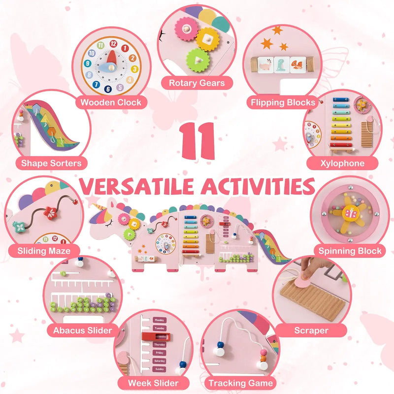 11-in-1 Dinosaur Activity Wall Busy Board Panels for Toddlers Education and Early Development by DirectDeals