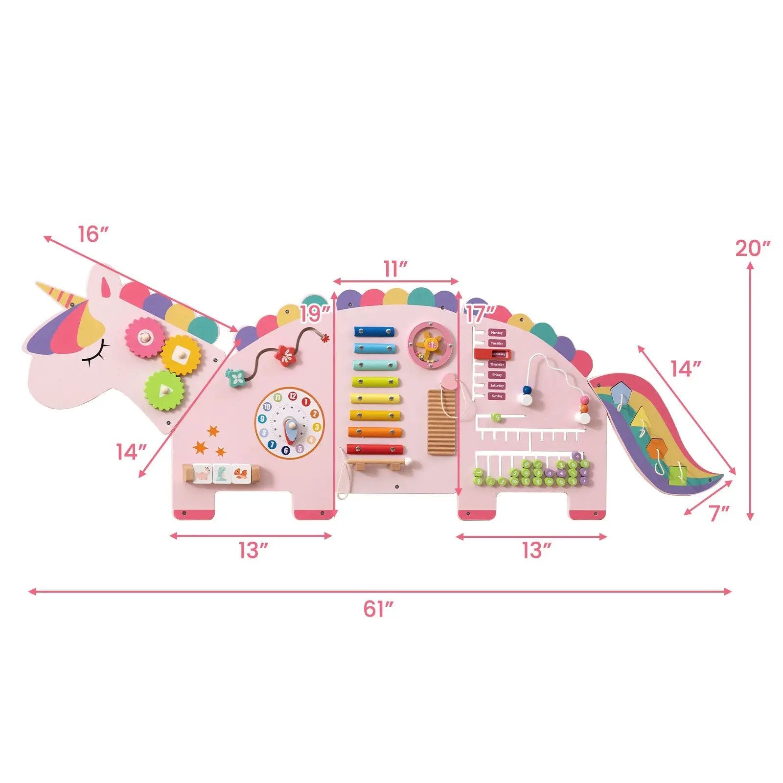 11-in-1 Dinosaur Activity Wall Busy Board Panels for Toddlers Education and Early Development by DirectDeals