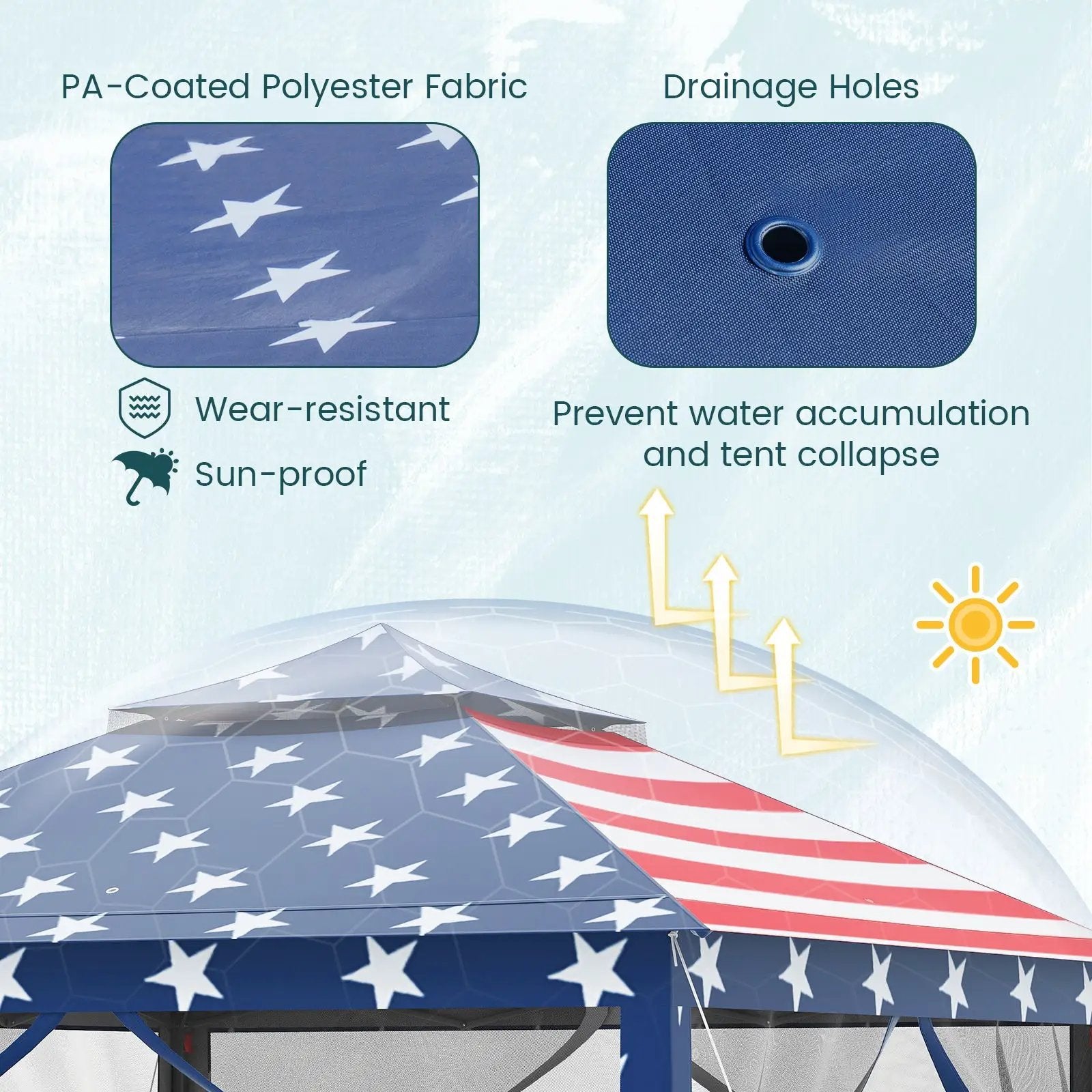 11 x 11 Feet 2-Tier Pop-Up Gazebo Tent Portable Canopy Shelter Carry Bag Mesh by DirectDeals