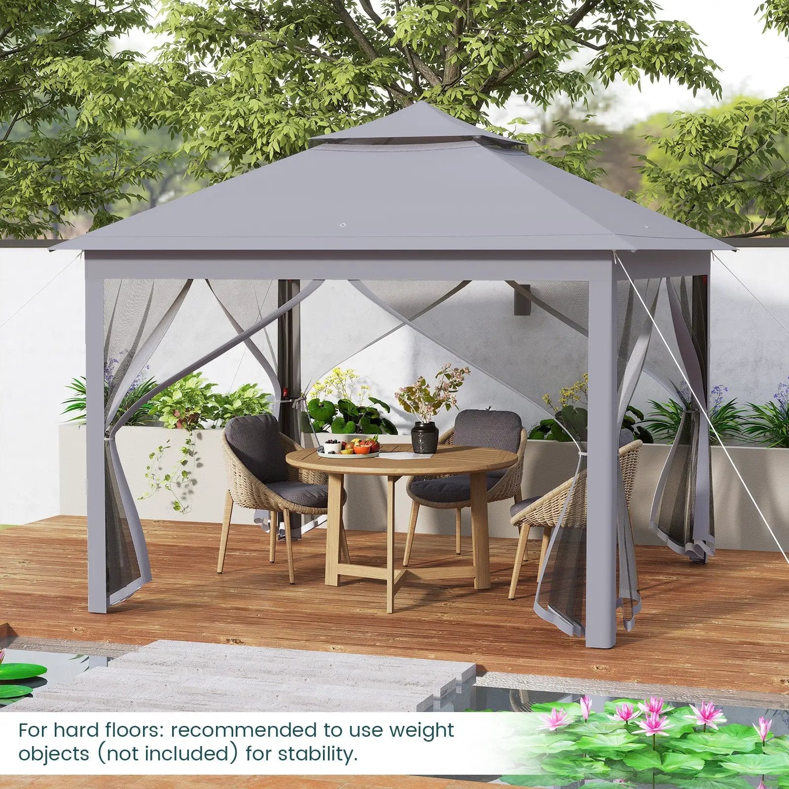 11 x 11 Feet 2-Tier Pop-Up Gazebo Tent Portable Canopy Shelter Carry Bag Mesh by DirectDeals