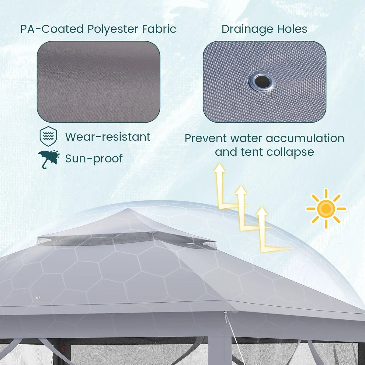 11 x 11 Feet 2-Tier Pop-Up Gazebo Tent Portable Canopy Shelter Carry Bag Mesh, photo 28 of 32