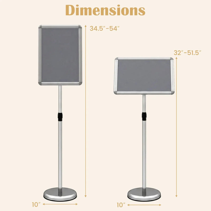 11x17 Adjustable Height Sign Holder Stand with Snap Frame by DirectDeals