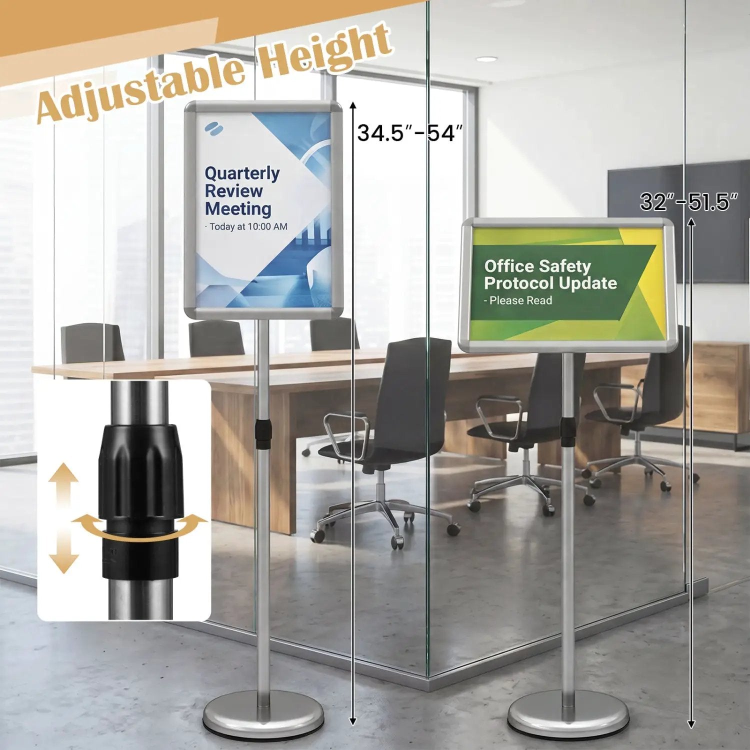 11x17 Adjustable Height Sign Holder Stand with Snap Frame by DirectDeals