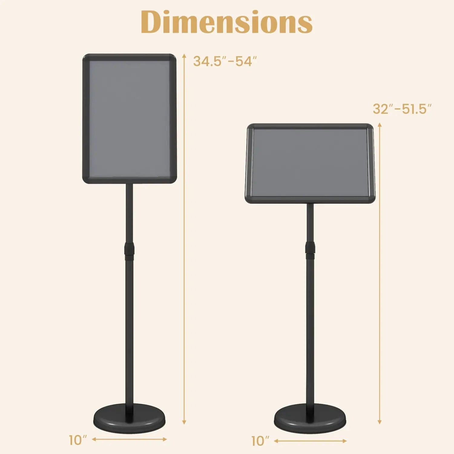 11x17 Adjustable Height Sign Holder Stand with Snap Frame by DirectDeals