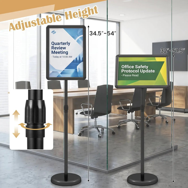 11x17 Adjustable Height Sign Holder Stand with Snap Frame by DirectDeals