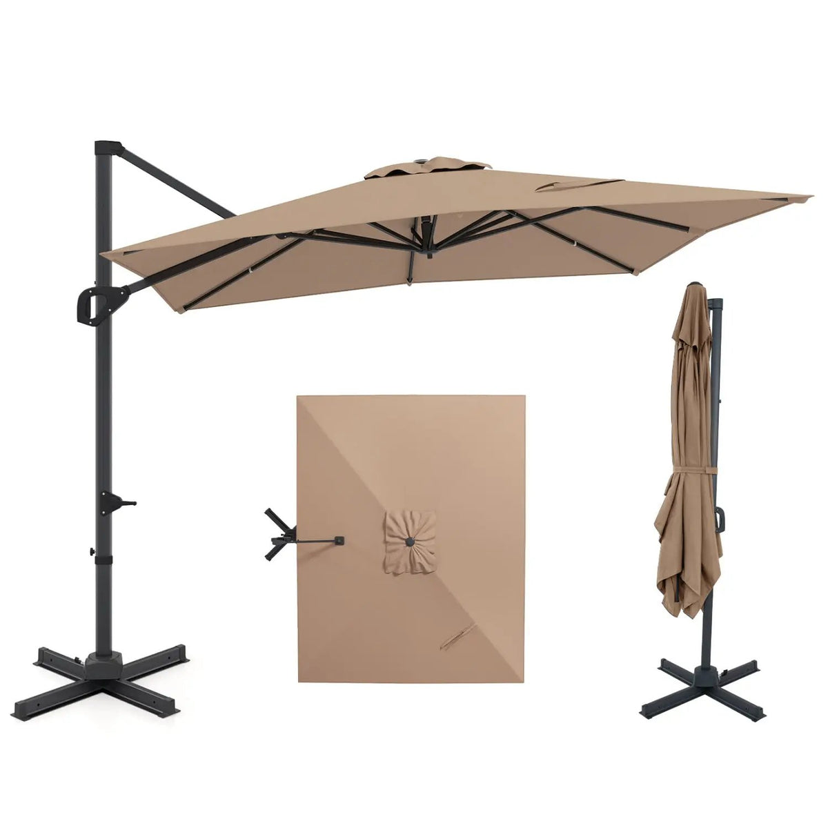 11 x 9 FT Cantilever Patio Umbrella with 360° Rotation and Easy Tilt Adjustment, photo 7 of 7