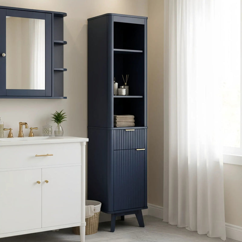 Tall Bathroom Storage Cabinet With Adjustable Shelves And 1 Drawer & Door by HouseOfZazla