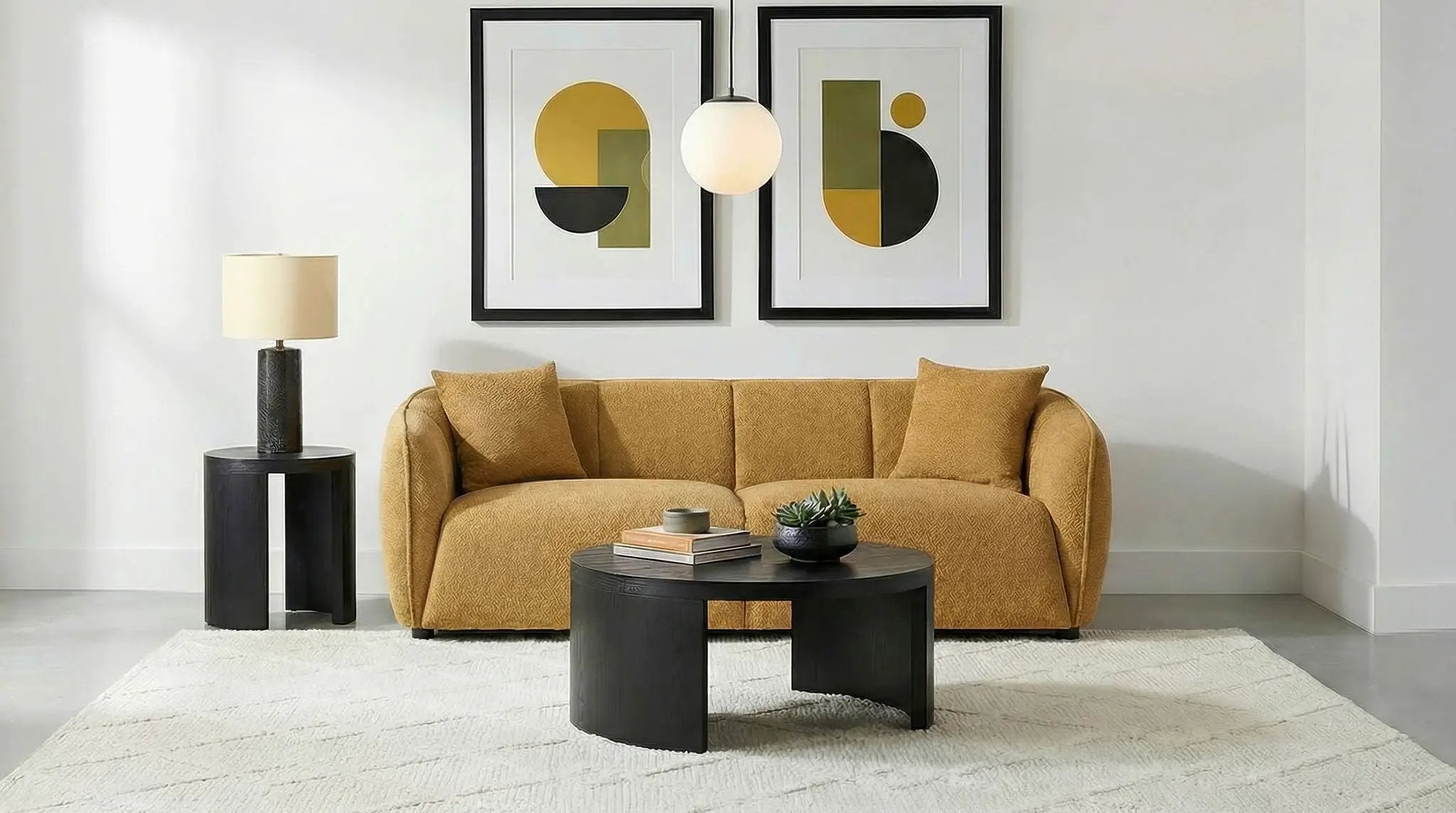 Aleisha Chenille Upholstered Sofa Mustard Yellow by Unique Piece Furniture