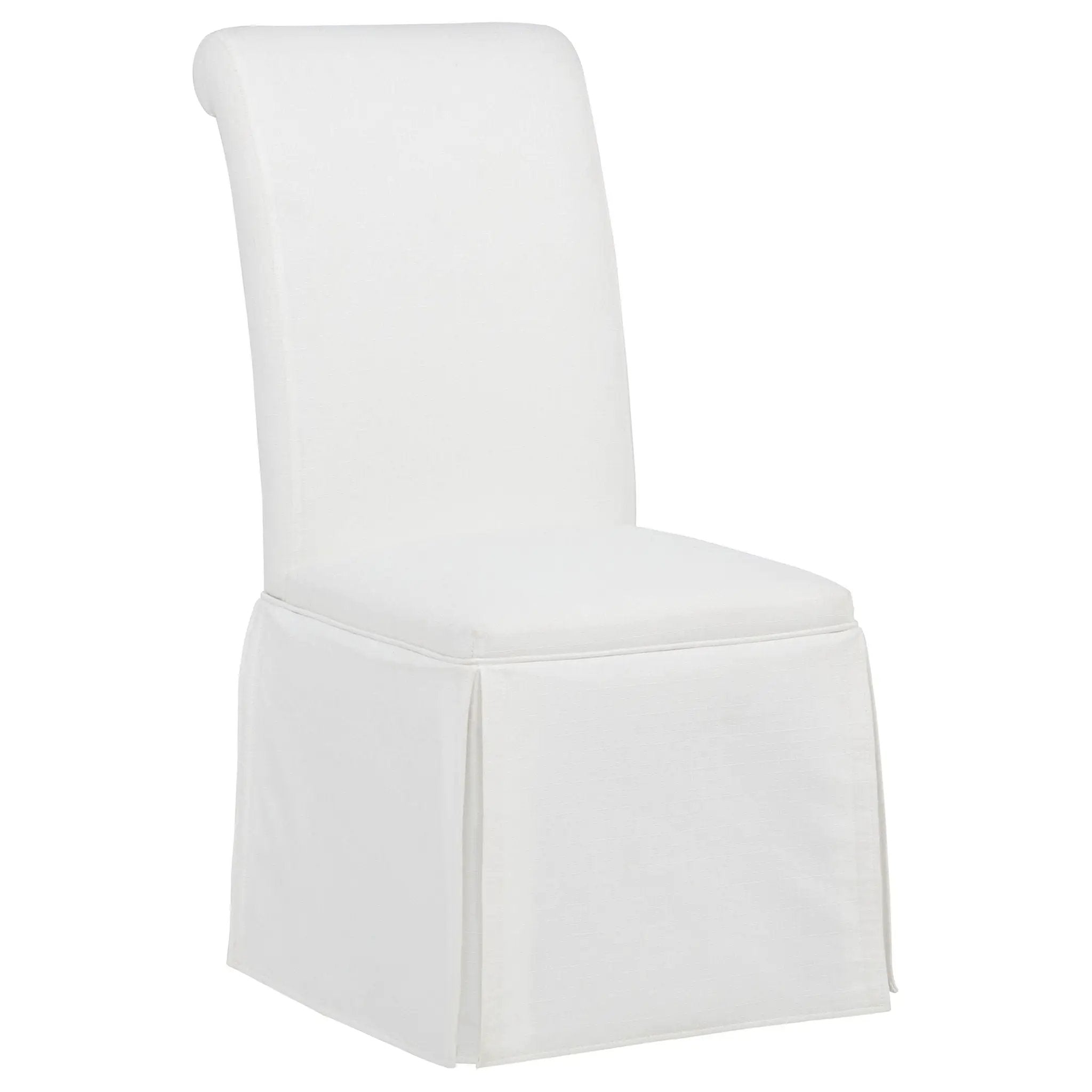 Shawna Upholstered Skirted Side Chair White (Set of 2) by Unique Piece Furniture