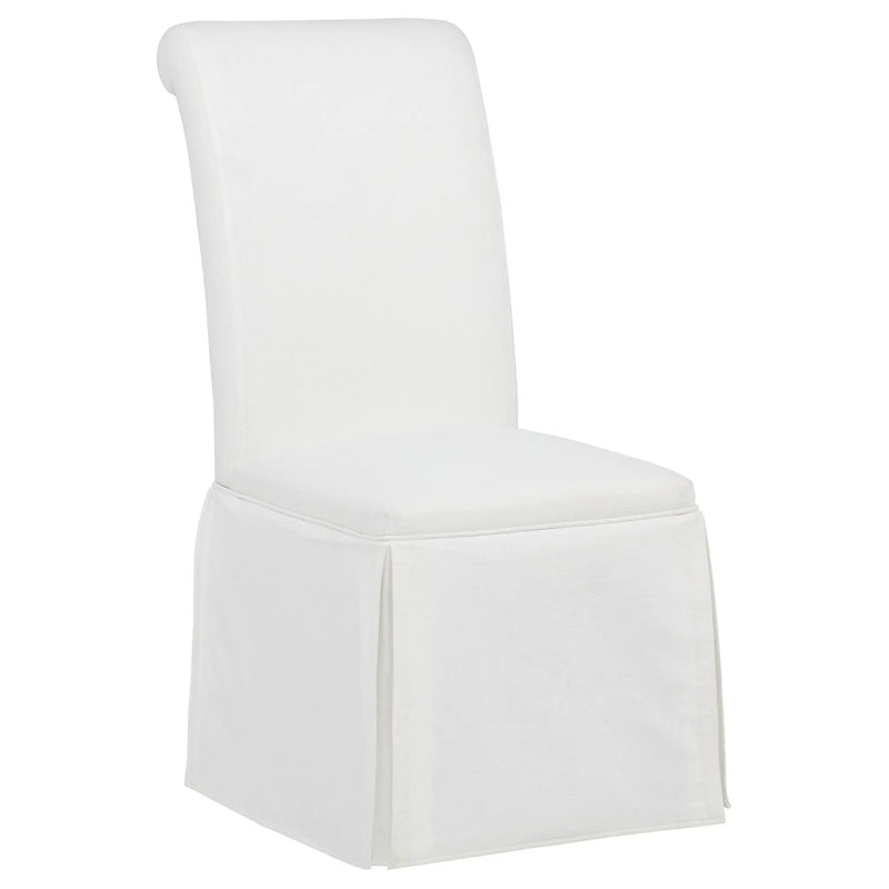 Shawna Upholstered Skirted Side Chair White (Set of 2) by Unique Piece Furniture