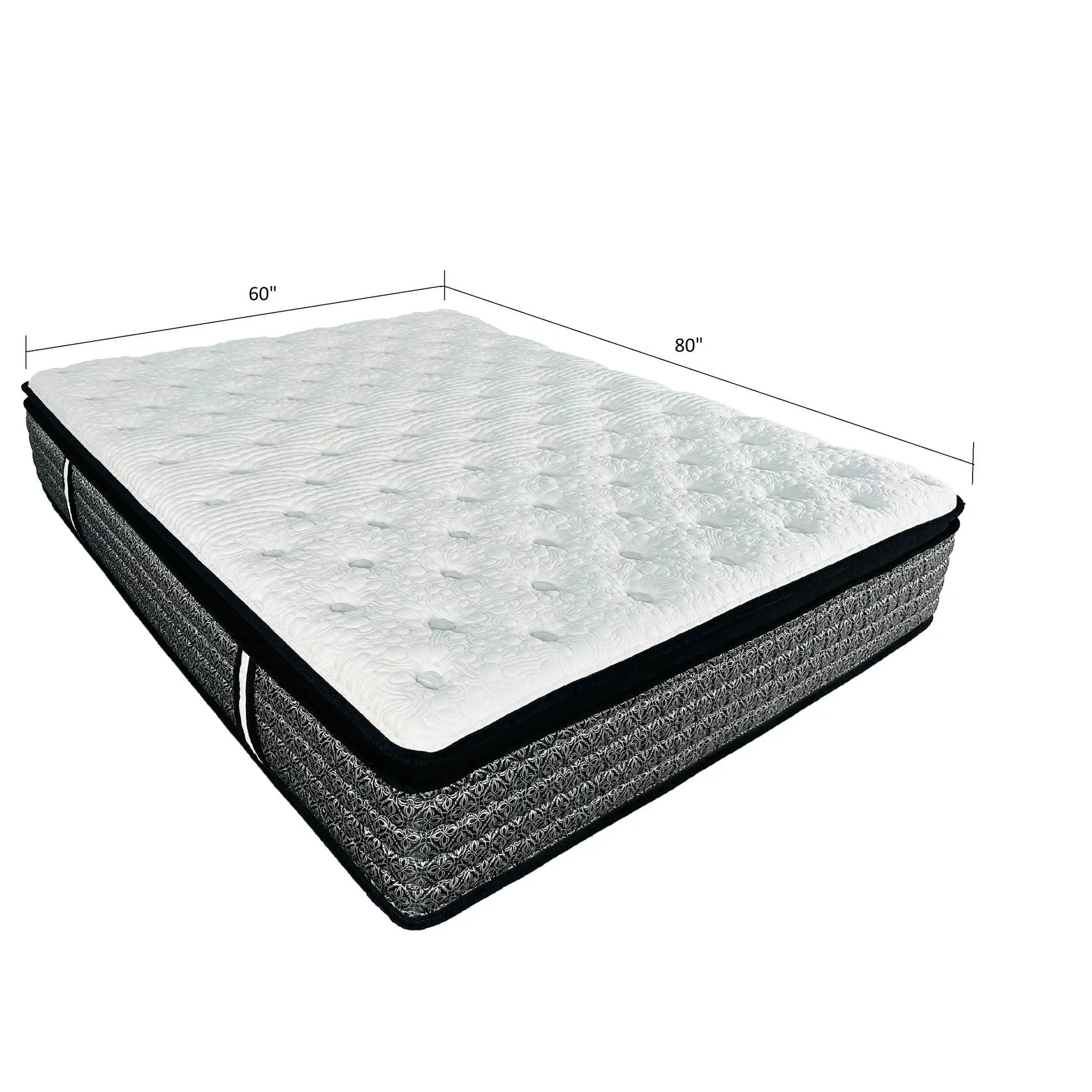 14" Premium Hybrid Mattress In A Box Plush Gel Memory Foam Top With Cooling Technology - Gray / White - Queen by HouseOfZazla