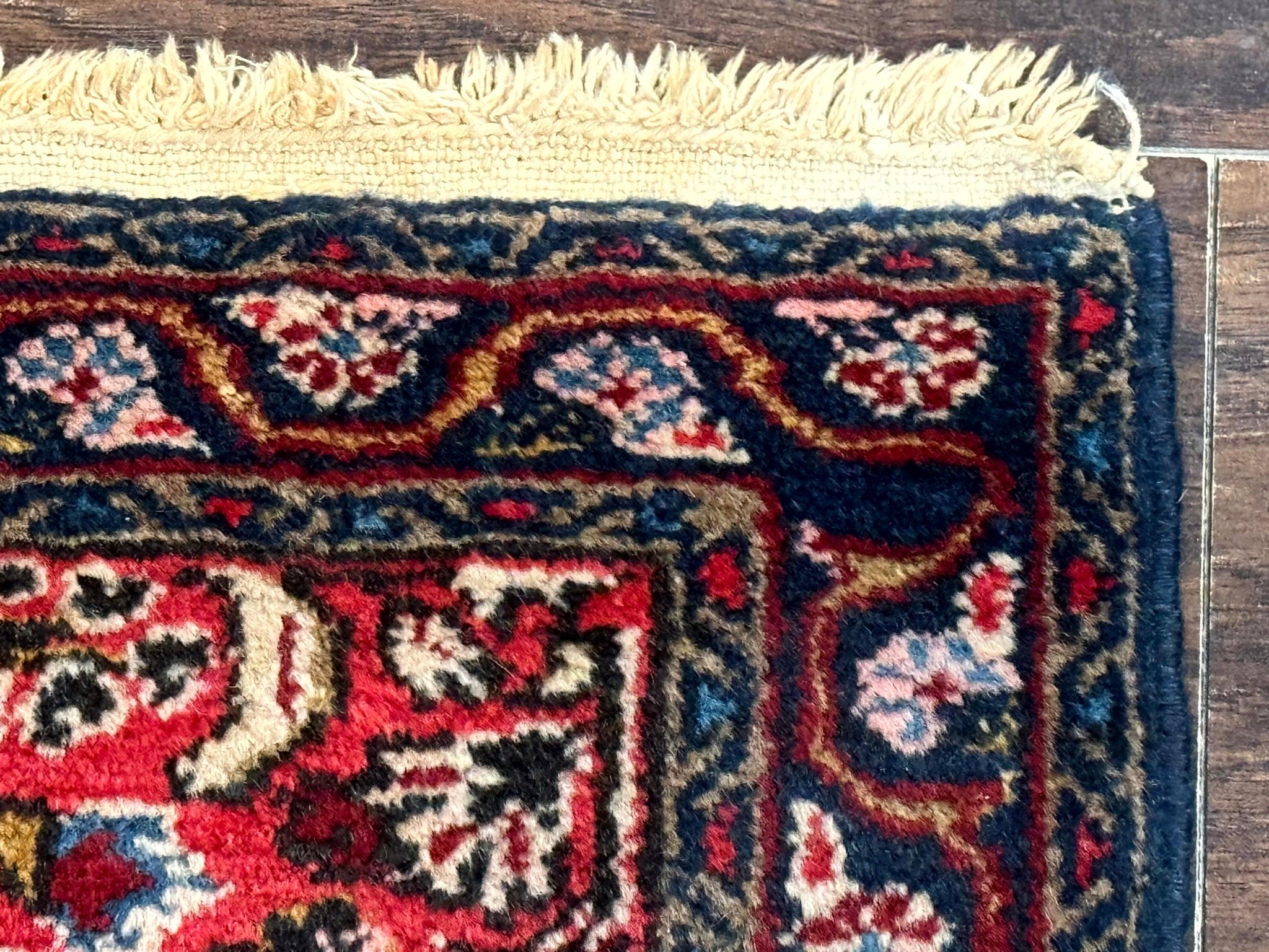Small Antique Persian Tribal Rug 2x3, Red, Floral, Handmade, Hamadan Rug by Jewel Rugs