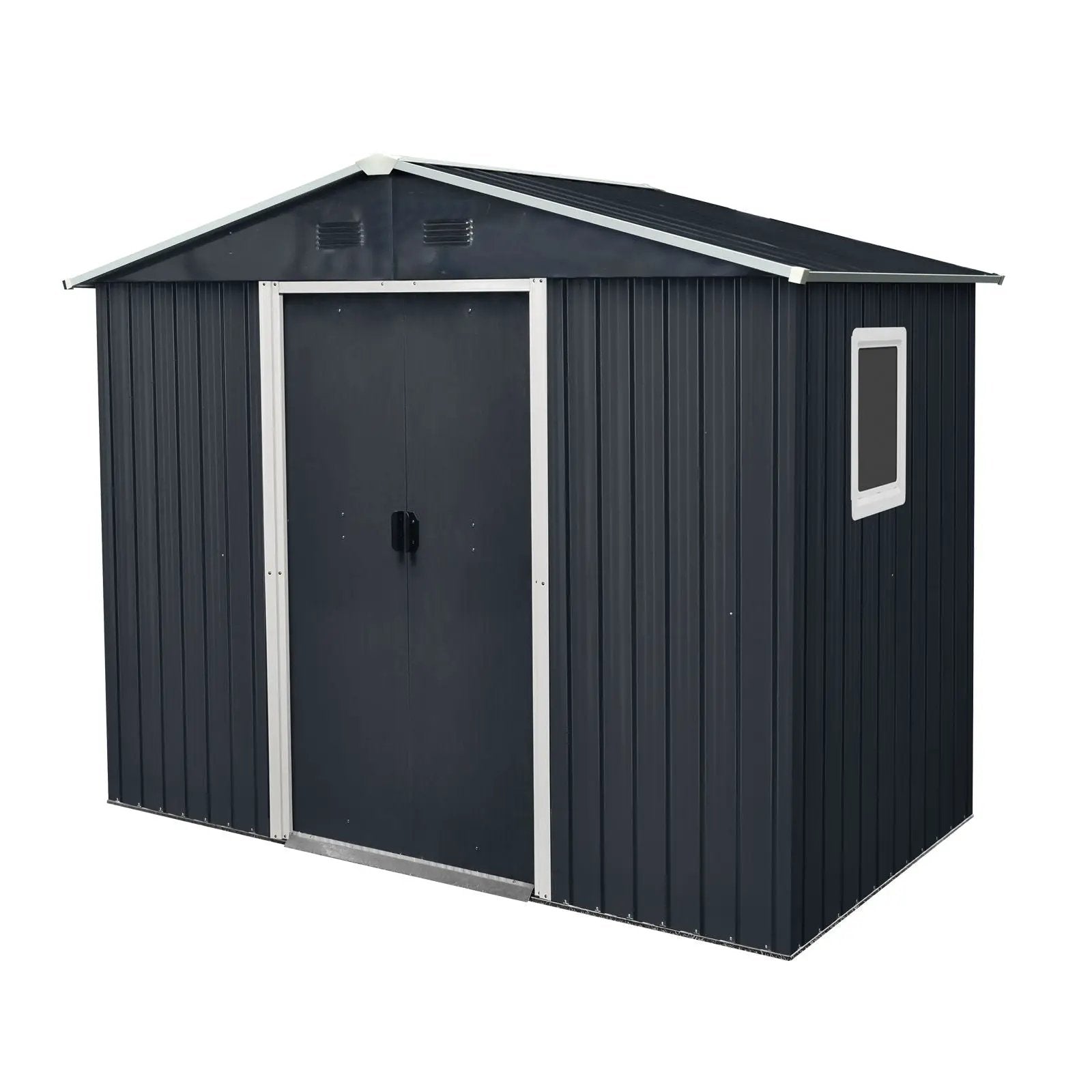 8Ft X 4Ft Outdoor Metal Storage Shed With Window And Metal Foundation For Backyard, Patio, Lawn by HouseOfZazla