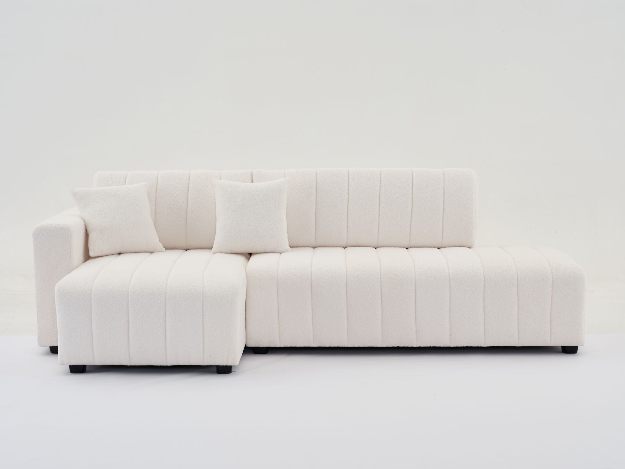 Jessica - Lamb Wool Sectional Sofa With Chaise, Versatile Configuration by HouseOfZazla