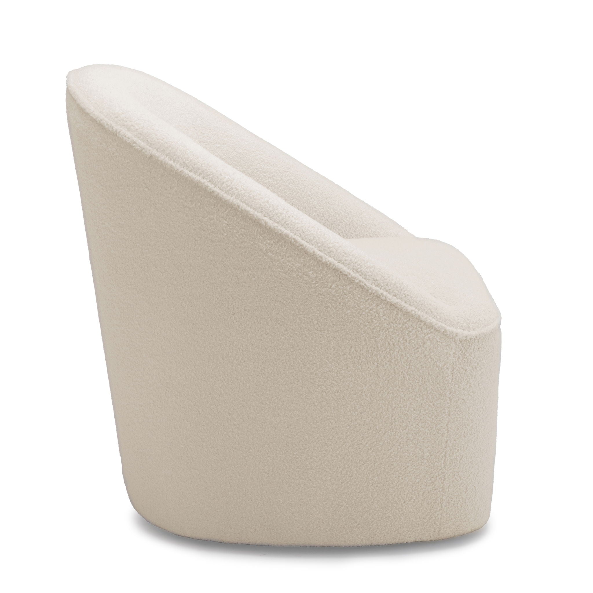 Anson - Swivel Chair With Soft Rounded Back - Off White by HouseOfZazla