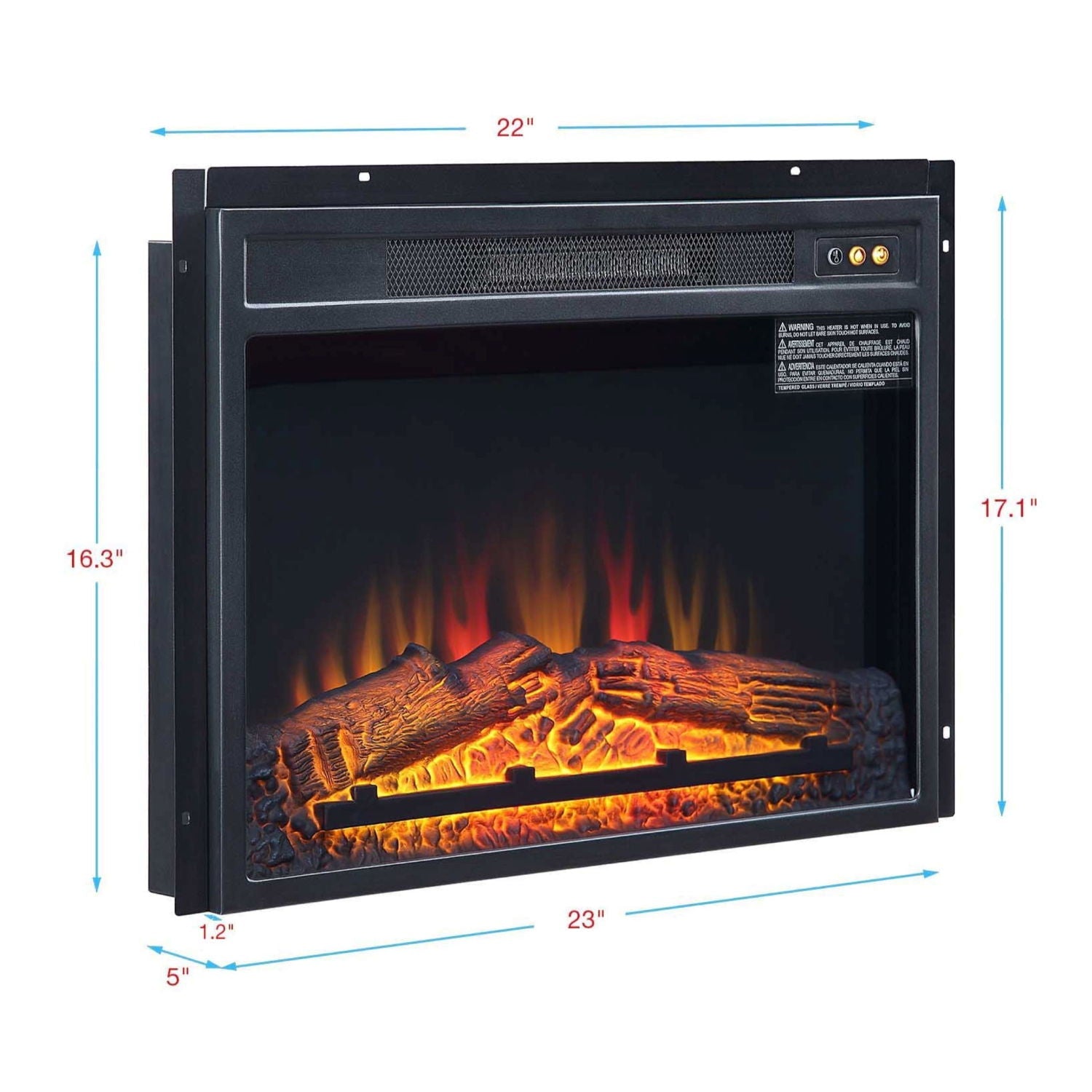 Electric Fireplace With Remote Control For Indoor Heating - Black by HouseOfZazla